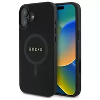 GUESS GUHMP16SPSAHMCK iPhone 16 6.1" black Saffiano Classic Logo MagSafe hardcase