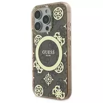 GUESS GUHMP16XH4PYEEW iPhone 16 Pro Max 6.9" brown hardcase with Peony On 4G Background MagSafe