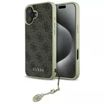 GUESS GUHCP16SGF4GBR iPhone 16 6.1" brown hardcase, 4G Charms Collection