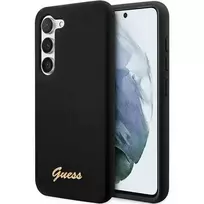 GUESS GUHCS23SSLSMK S23 S911 black hardcase, silicone, vintage, gold logo