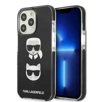 Karl Lagerfeld KLHCP13LTPE2TK iPhone 13 Pro | 6.1" hard case, black | Karl AND Choupette Head