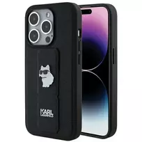 Karl Lagerfeld KLHCP14LGSACHPK iPhone 14 Pro 6.1" black | black hardcase Gripstand Saffiano Choupette Pins