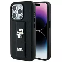Karl Lagerfeld KLHCP14LGSAKCPK iPhone 14 Pro 6.1" black | black hardcase Gripstand Saffiano Karl AND Choupette Pins