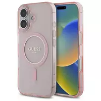GUESS IPhone 16 6.1" pink IML Glitter Circle MagSafe hardcase