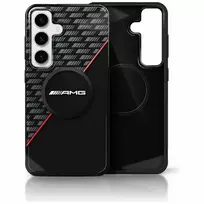 Mercedes AMG Double Layer Rhombs MagSafe Case for Samsung Galaxy S25+ black and red