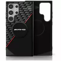 Mercedes AMG Double Layer Rhombs MagSafe Case for Samsung Galaxy S25 Ultra, black and red