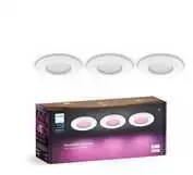 „Signify Philips Hue“ įleidžiamas šviestuvas „Baltas & Col. Amb. Slim“, 90 mm, 3 vnt., balta