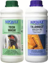 Komplektas Nikwax skalbiklis ir impregnavimo priemonė (TECH WASH 1 Ltr + TX. DIRECT WASH-IN 1 Ltr)
