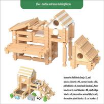 Kids Early Education Mortise and Tenon Joint Structure Building Blocks Creative Wooden Bricks Luban Innovative STEM Toy