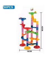 Marmuro bėgimo trasos statybinės kaladėlės vaikams 3D labirintas rutulinis žaislas „pasidaryk pats“ marmurinis bėgimo padėkliukų rinkinys 80/105/109/133 vnt Kalėdų dovana