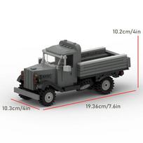 Antrojo pasaulinio karo karinis sunkvežimis Statybinis transporto priemonė M8 lengvai šarvuota transporto priemonė MOC surinkimo modelis Žaislai berniukams black
