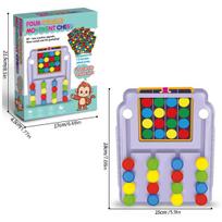 Four-Color Tic-Tac-Toe Logic Thinking Training Color Recognition Pairing Early Education Puzzle Toy for Kids violetinė