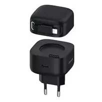 USAMS XMF Series CC209TC01 travel charger | 35W | PD, QC, GaN | USB-C | black
