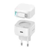 USAMS XMF Series CC202TC02 travel charger | 35W | GaN, PD, QC | USB-C | white