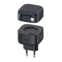 USAMS XMF Series CC202TC01 travel charger | 35W | GaN, PD, QC | USB-C | black