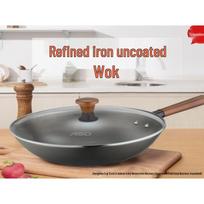 ASD Refined Iron Non-Coated Stir-Fry Wok 32cm