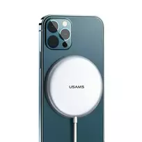 USAMS CD160 W2 wireless charger | Qi | MagSafe compatible | 15W | silver