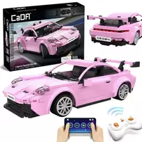 CaDA statybinių blokų sportinis automobilis rožinis Racecar Legend Sports Cars RS Racer 280 dienų RC Dual Mode