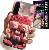 Etui Do Samsung Galaxy A56 5G - Rodzinka Różanych Misiów Serce + Szkło