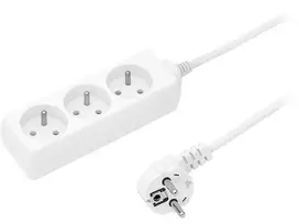 Blow 2577# PS-370 maitinimo ilgintuvas 3 lizdų su įžeminimu 5 m baltas 3x1,5 mm