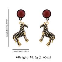 Double-layer Horse Pendant Necklace Pony Horse Earrings Simple Beaded Chain Choker  Gift Style 1