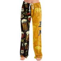 Women's Drawstring Lounge Pants Oktoberfest Print Casual Relaxed Fit Soft Fabric Elastic Waistband Full Length Trousers S kava