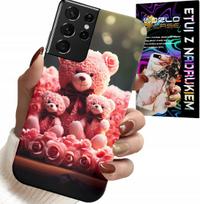 Etui Do Samsung Galaxy S21 Ultra - Rodzinka Różanych Misiów Upominek +Folia