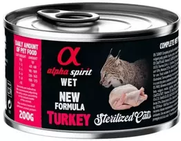 Alpha Spirit WET konservas sterilizuotoms katėms su kalakutiena 200g 6vnt