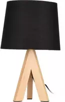 Ambiance stalinis šviestuvas Stalinis šviestuvas su gaubtu, naktinė lempa, juoda, medinė, 30x14cm
