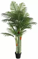 Dirbtinė palmė su trimis kamienais, žalios spalvos, 180cm, PP