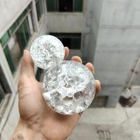 Skilinėto krištolinio stiklo rutulio fontano ornamentas uolynams ir bonsai dekoravimui Crackle Ball 20mm