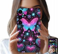 Etui Do Samsung Galaxy M55 5G - Kolorowy Motylek Serce Modne Wzory Case