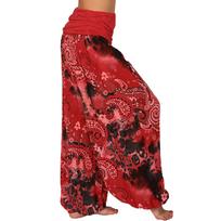 Multi-color Digital Print Wide-leg Harem Pants 2022 L raudona