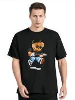 Cool Bear In Rocker Style With Electric Guitar TShirt Hip Hop Rock Cotton Tops Tees Mens Clothing Oversized Tshirt S įvairiaspalvis