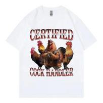 Experienced Cock Handler Funny Meme T Shirt Men Women Harajuku Gothic Oversized T Shirts Casual O-Neck Short Sleeve T-shirt Tops S įvairiaspalvis