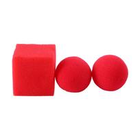 Red Ball Magic Square Sponges Props Set Funny Gadgets Magic Show Street Stage Close up Magic Tricks Props