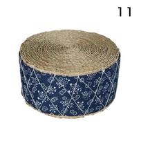 Japanese Style Kids Thicken Futon Meditation Cushion Tatami Rattan Round Yoga Cushion Natural Straw Woven Kowtow Cushion Decor W30 x H20 cm