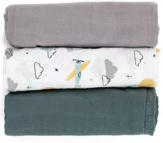 Petite&Mars Moussy - bambukinės sauskelnės, rinkinys iš 3 | Pilka