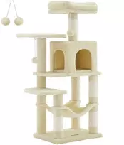 Songmics Feandrea Draskyklė 112 cm su platformomis ir hamaku smėlio spalvos