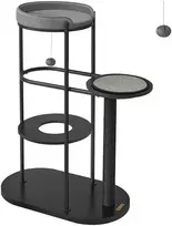 Songmics Feandrea 111 cm aukščio draskyklė su sizalio stiebu klasikinės juodos spalvos