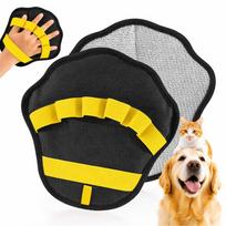 Deshedding Pet Hair Remover Glove Effective Massage Function Grooming Glove Gentle 5 Finger Grooming Mittens Shedding Season geltona