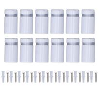 12Pcs Standoff Screw Stainless Steel 12x20mm Wall Mount Advertising Fastener Set Kit balta
