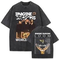 Imagine Dragons Live From The Hollywood Bowl DoublePrint TShirt Vintage Charcoal Base with Live PerforUnisexce Visual S