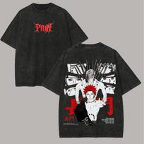 Pain Nagato T Shirt Naruto Men Acid Wash Back Print Akatsuki Anime Graphic Cotton Streetwear Rinnegan Vintage Bootleg Tee XL