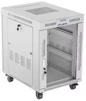 LANBERG laisvai pastatoma stelažinė spintelė 19/15U 600x800 stiklinių durelių LCD plokščias komplektas pilkas V2