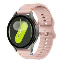 Silicone Band For Galaxy Watch 7/FE/5/pro/6/4/Classic/3/Active 2/Gear s3 20mm 22mm watch Bracelet Huawei watch GT/5/4/3/6 Straps Galaxy Watch Active2 rožinė