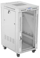 LANBERG laisvai pastatoma stelažinė spintelė 19/22U 600x800 stiklinių durelių LCD plokščias komplektas pilkas V2
