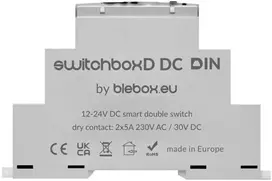 BleBox SwitchBoxD DC DIN - 2 kanalų relė 230V AC 30V DC WiFi - Android / iOS programa