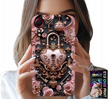 Etui Do Samsung Galaxy Xcover 5 - Kobiece, Modne Wzory, Kłódka Serce Róża