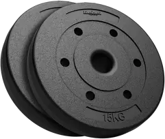 Bituminių svarelių rinkinys 2x15kg, skylė 51mm - olimpinėms štangams, REBEL ACTIVE